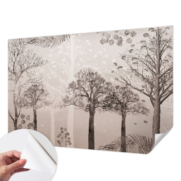 Zelfklevende behangsticker Kwetsbare bomen