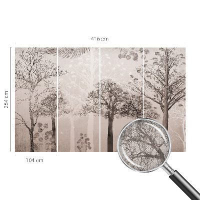 Zelfklevende behangsticker Kwetsbare bomen