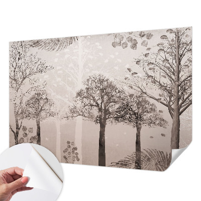Zelfklevende behangsticker Kwetsbare bomen