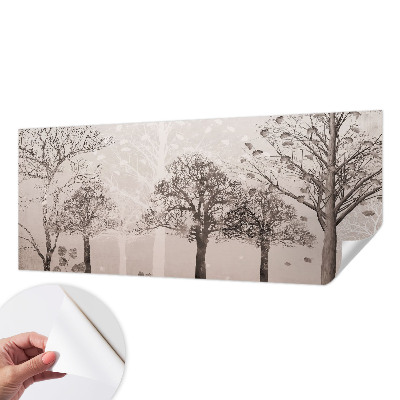 Zelfklevende behangsticker Kwetsbare bomen