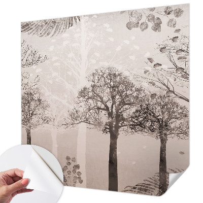 Zelfklevende behangsticker Kwetsbare bomen