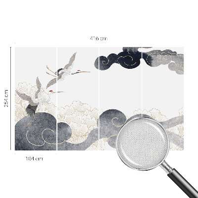 Foto behang voor de kinderkamer Kraanvogels in vlucht