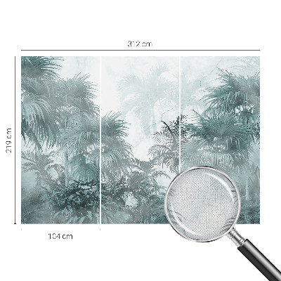 Fotobehang babykamer met een exotisch groen ontwerp