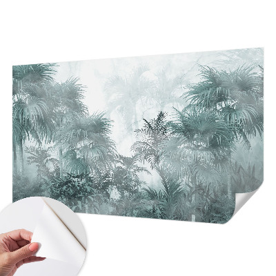 Fotobehang babykamer met een exotisch groen ontwerp