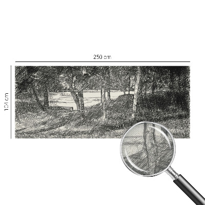 Zelfklevende behangsticker met een vredig landschap