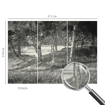 Zelfklevende behangsticker Een vredig landschap