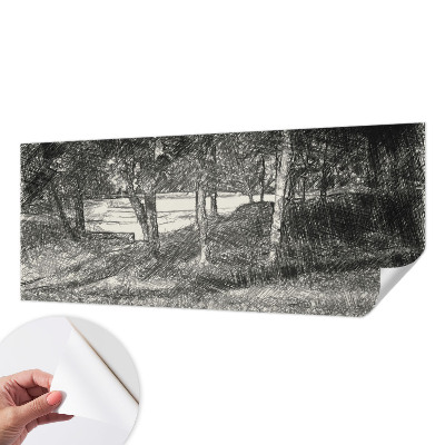 Zelfklevende behangsticker Een vredig landschap