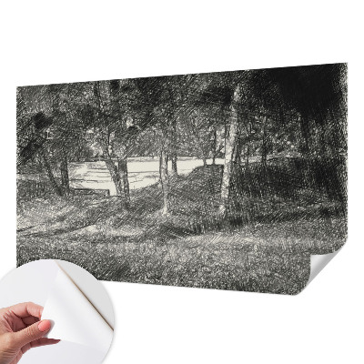 Zelfklevende behangsticker Een vredig landschap