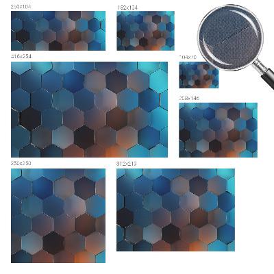 3D fotobehang Blauwe zeshoeken