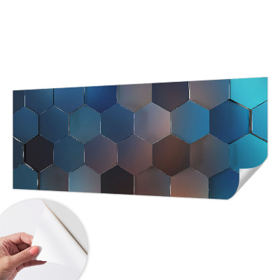 3D fotobehang Blauwe zeshoeken
