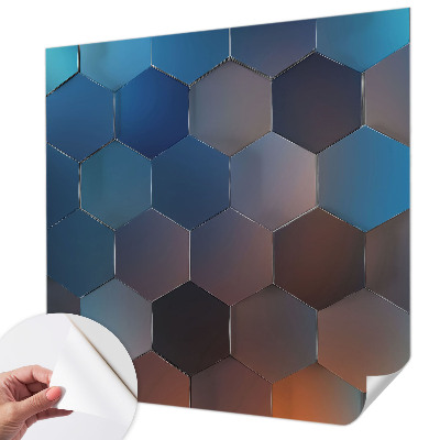 3D fotobehang Blauwe zeshoeken