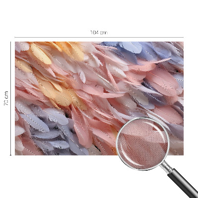 Fotobehang voor kinderkamer met pastelkleurige veren
