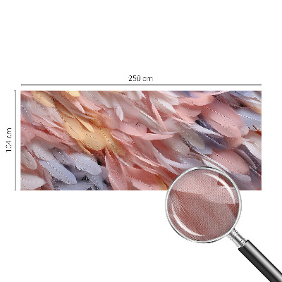Fotobehang voor kinderkamer met pastelkleurige veren