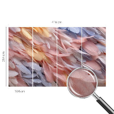 Fotobehang voor kinderkamer Pastelkleurige veren