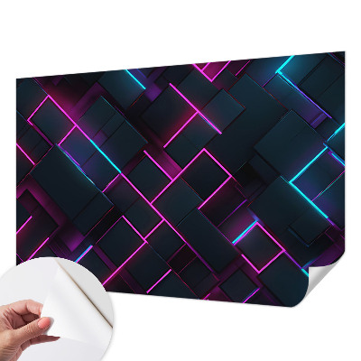 Fotobehang voor de kinderkamer met neon geometrische vormen