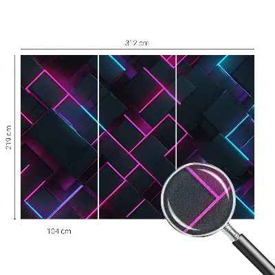 Fotobehang voor de kinderkamer met neon geometrische vormen