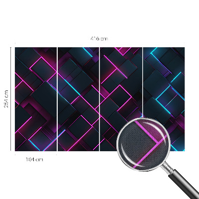 Fotobehang voor de kinderkamer met neon geometrische vormen