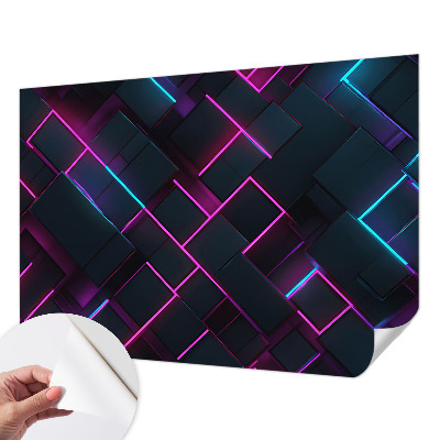 Fotobehang voor de kinderkamer met neon geometrische vormen
