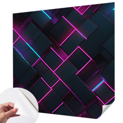 Fotobehang voor de kinderkamer met neon geometrische vormen