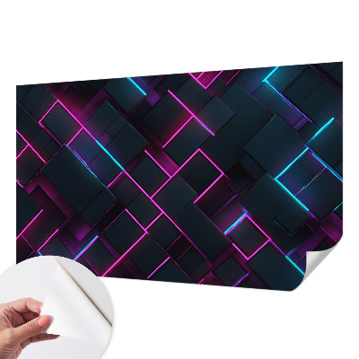 Fotobehang voor de kinderkamer met neon geometrische vormen