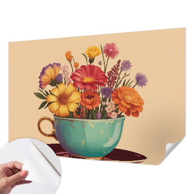 Fotobehang zelfklevend met een kleurrijk boeket als motief