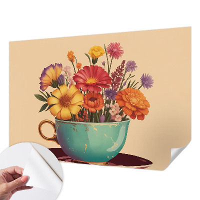 Fotobehang zelfklevend met een kleurrijk boeket als motief