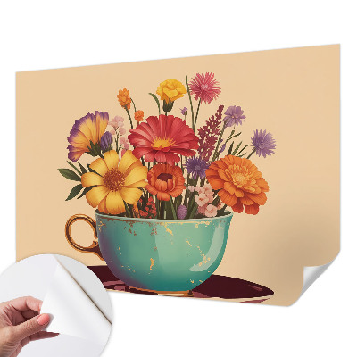 Fotobehang zelfklevend met een kleurrijk boeket als motief