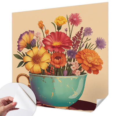 Fotobehang zelfklevend met een kleurrijk boeket als motief