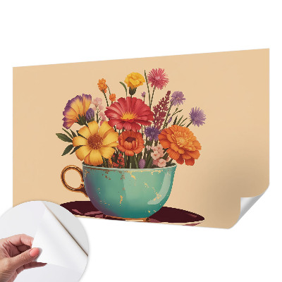 Fotobehang zelfklevend met een kleurrijk boeket als motief