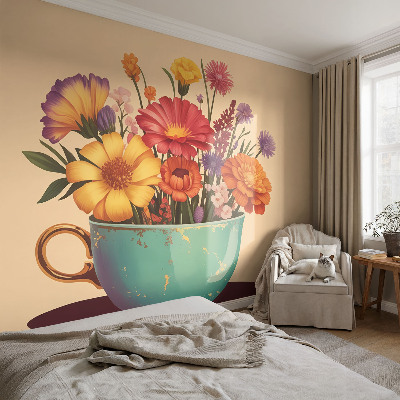 Fotobehang zelfklevend met een kleurrijk boeket als motief