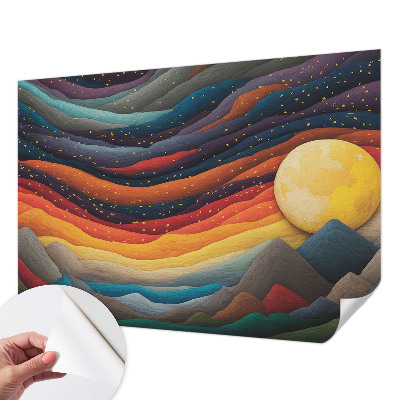 Zelfklevend fotobehang Kleurrijke bergen