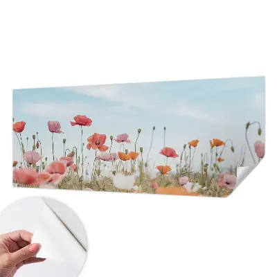 Zelfklevende behangsticker met klaproosmotief