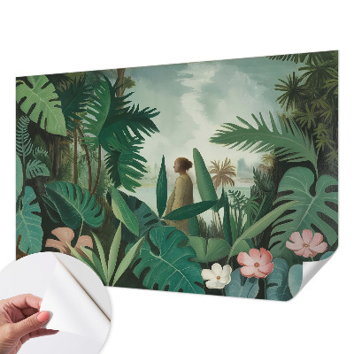 Fotobehang voor de kinderkamer met een exotische junglemotief