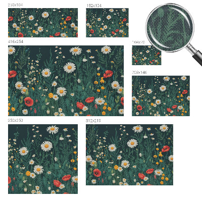 Zelfklevend fotobehang met een ontwerp van wilde bloemen