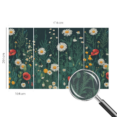 Zelfklevend fotobehang met een ontwerp van wilde bloemen
