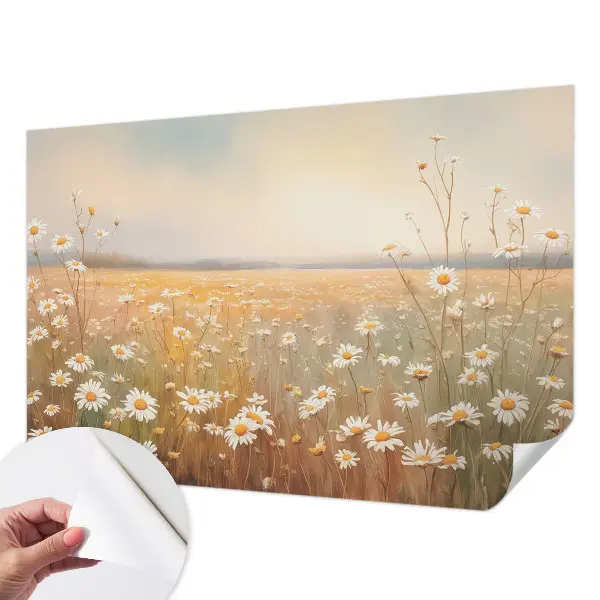 Fotobehang zelfklevend met een bloemenweide als motief