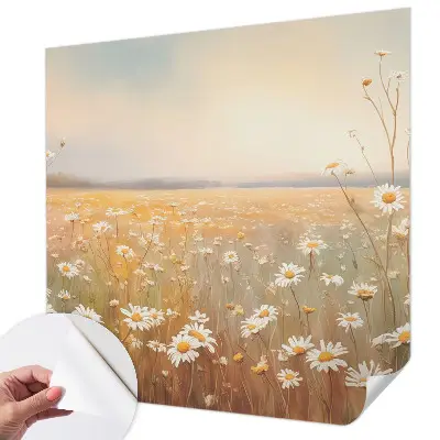 Fotobehang zelfklevend met een bloemenweide als motief