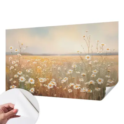Fotobehang zelfklevend met een bloemenweide als motief