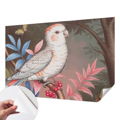 Zelfklevende behangsticker met een tropisch natuureffect