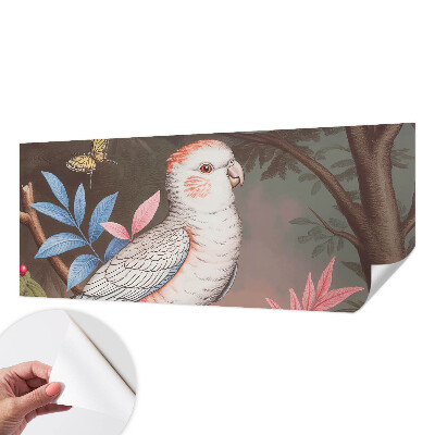 Zelfklevende behangsticker met een tropisch natuureffect