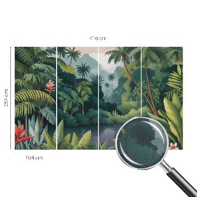 3D fotobehang met een exotisch landschap