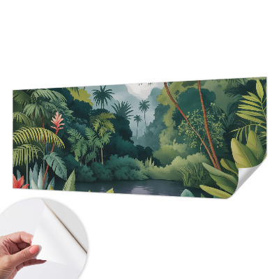 3D fotobehang met een exotisch landschap