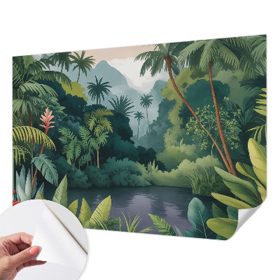3D fotobehang met een exotisch landschap