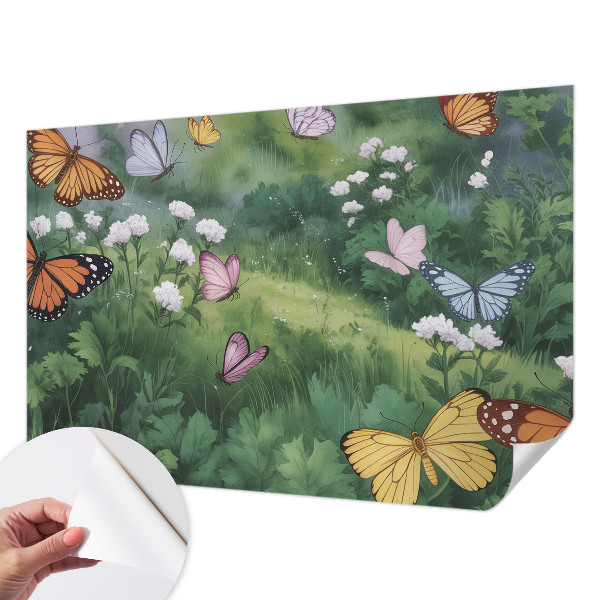 Fotobehang voor de kinderkamer Vlinders in de weide