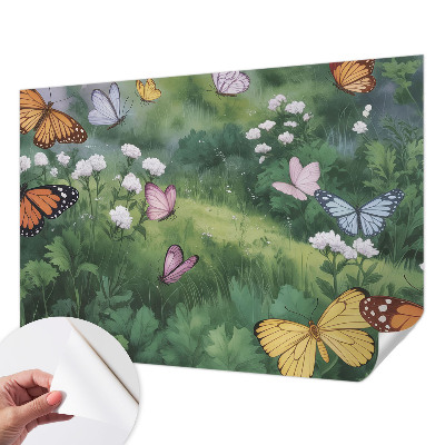 Fotobehang voor de kinderkamer Vlinders in de weide