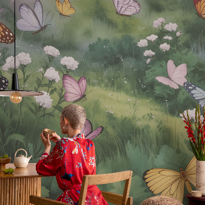 Fotobehang voor de kinderkamer Vlinders in de weide
