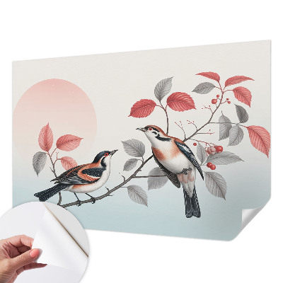 Fotobehang voor kinderkamer met zittende vogels