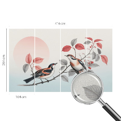 Fotobehang voor kinderkamer met zittende vogels