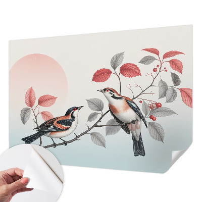 Fotobehang voor kinderkamer met zittende vogels