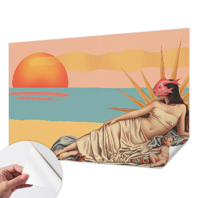Fotobehang babykamer met het thema 'Het Westen van het Surrealisme' voor kinderkamer